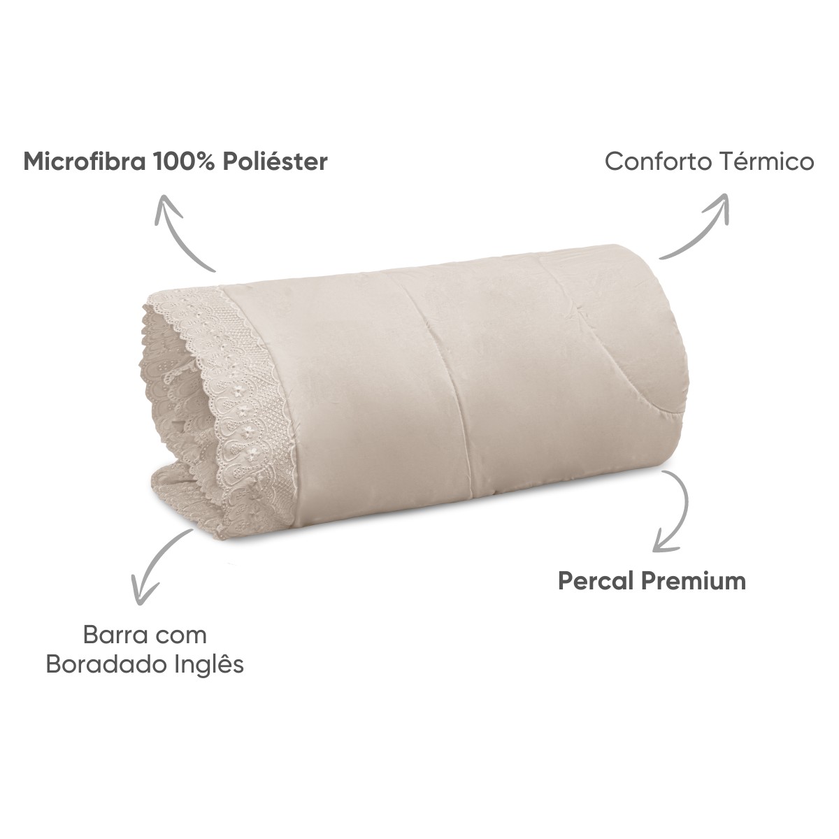 detalhes edredom bordare premium rosa secrets