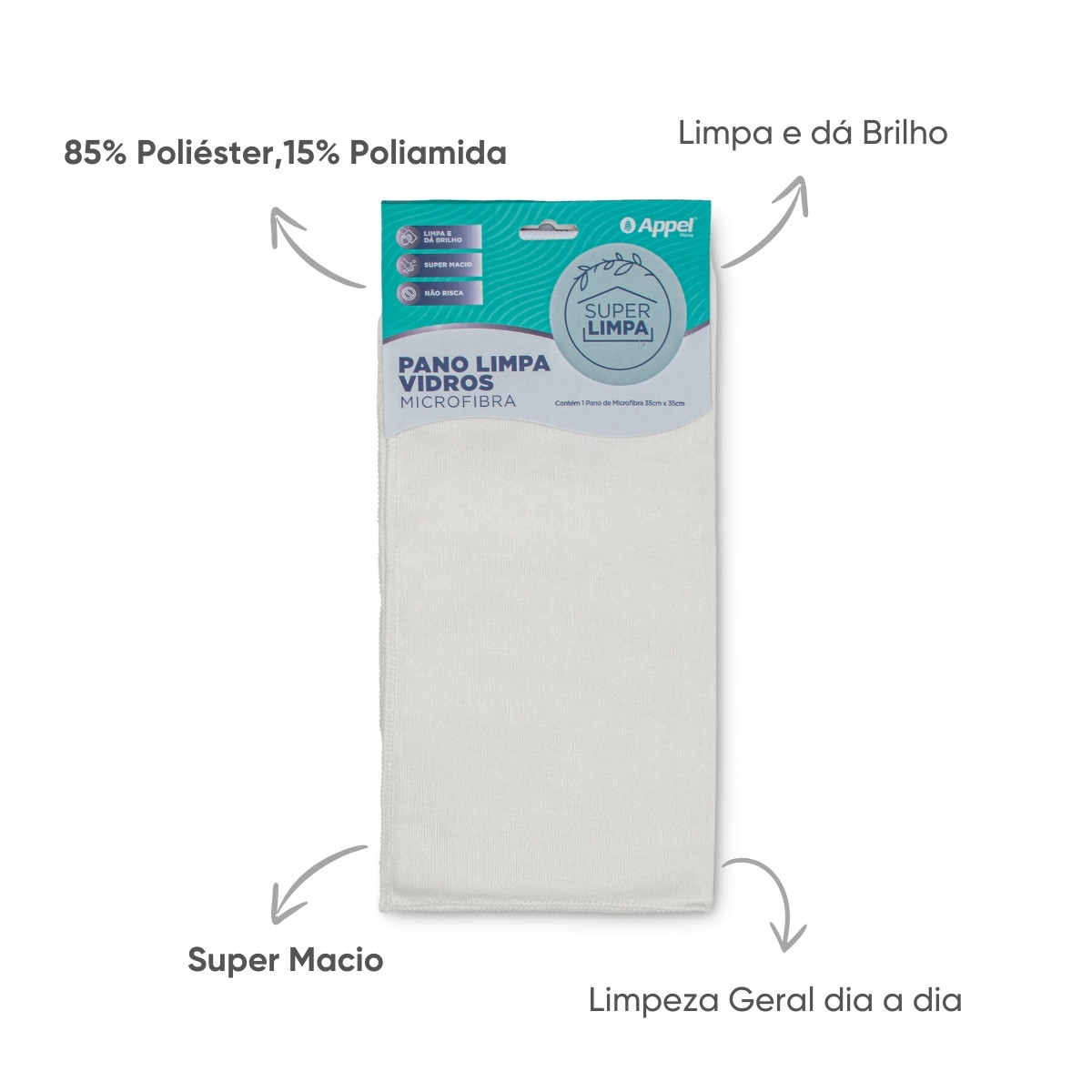 detalhes limpa vidros branco