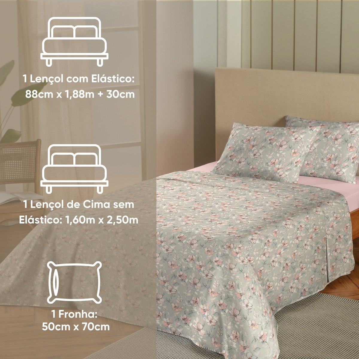 05 jogo de cama solteiro 150 fios essencial appel home