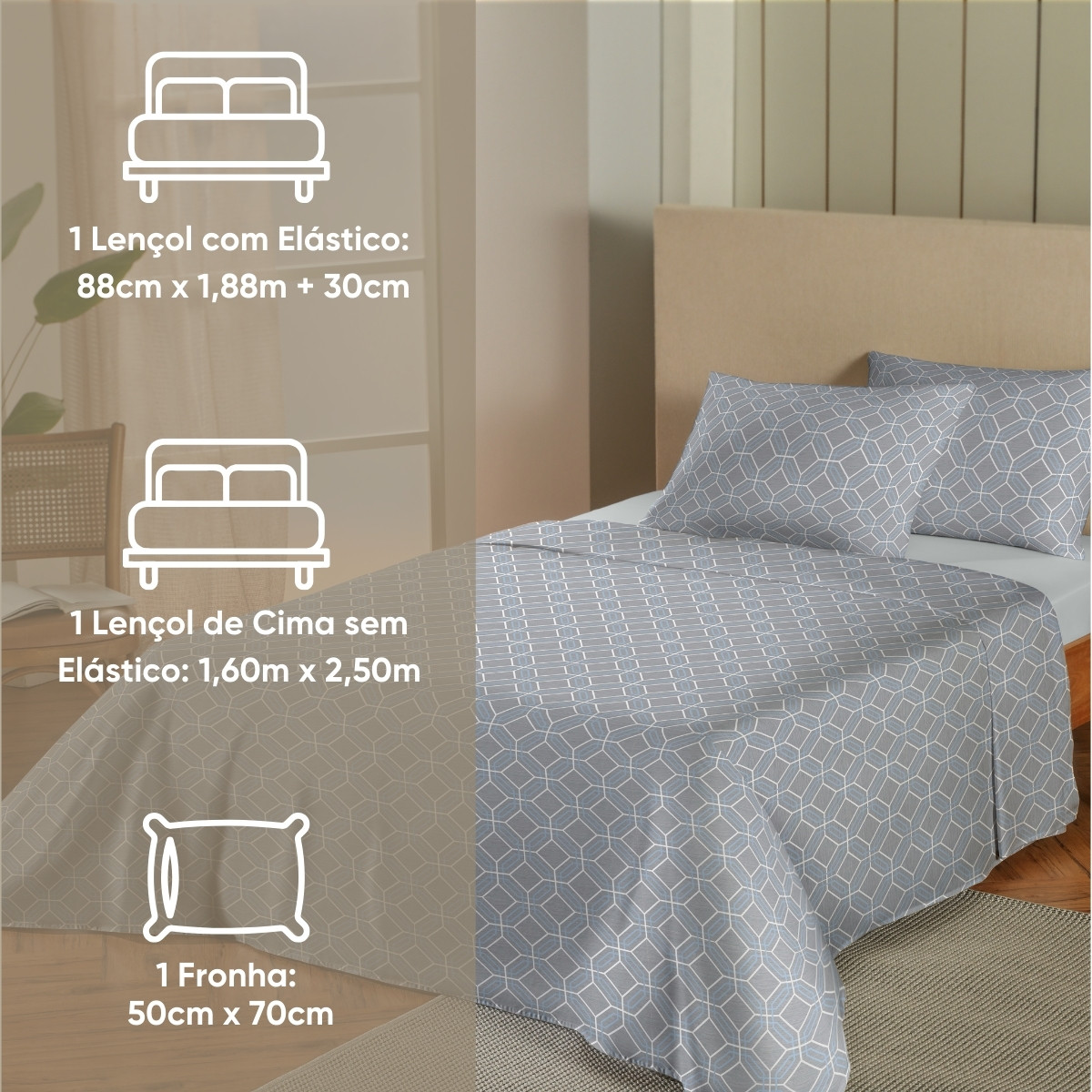 14 jogo de cama solteiro 150 fios essencial appel home