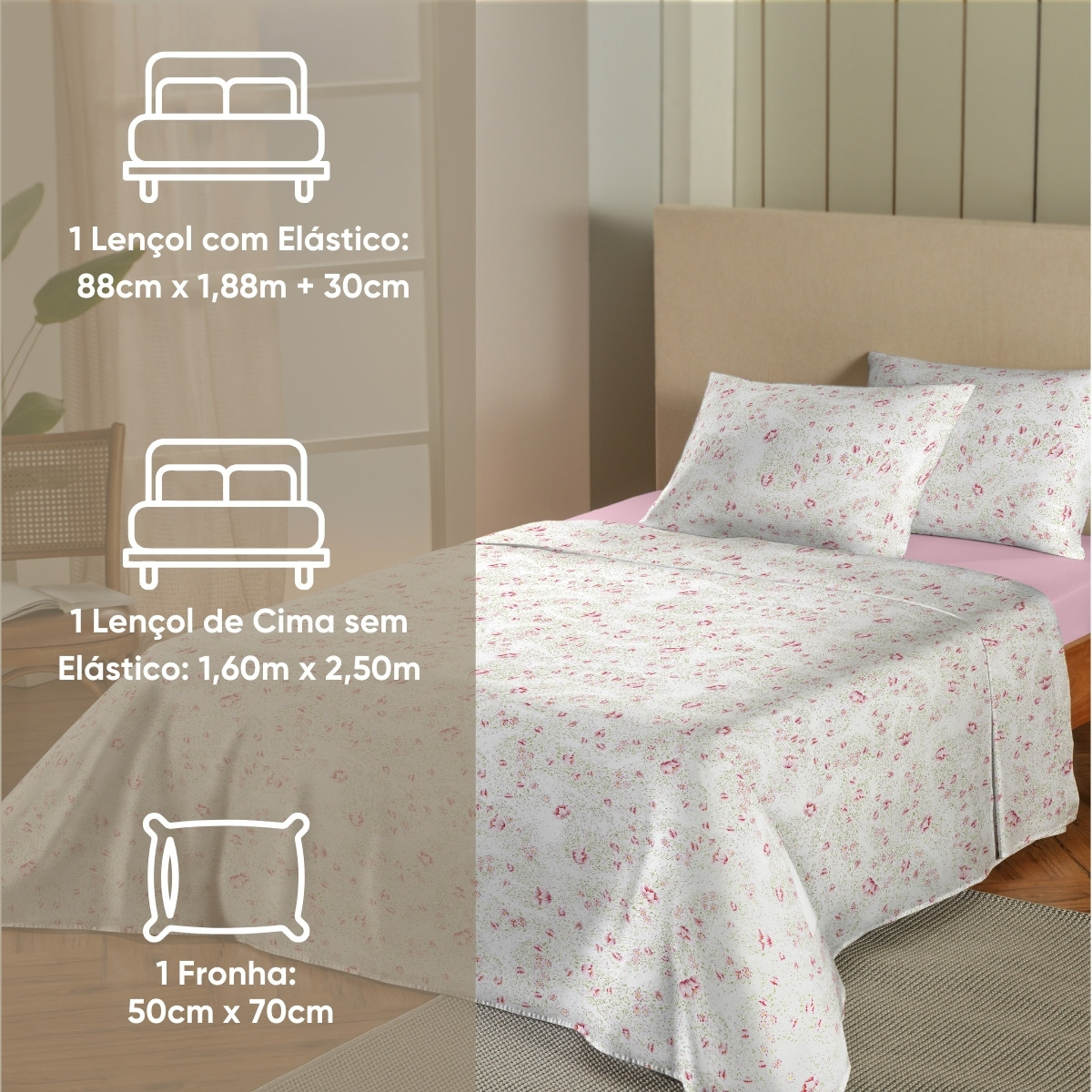 18 jogo de cama solteiro 150 fios essencial appel home