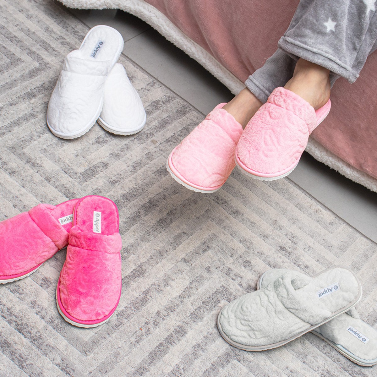 pantufa microfibra flannel lady jacquard