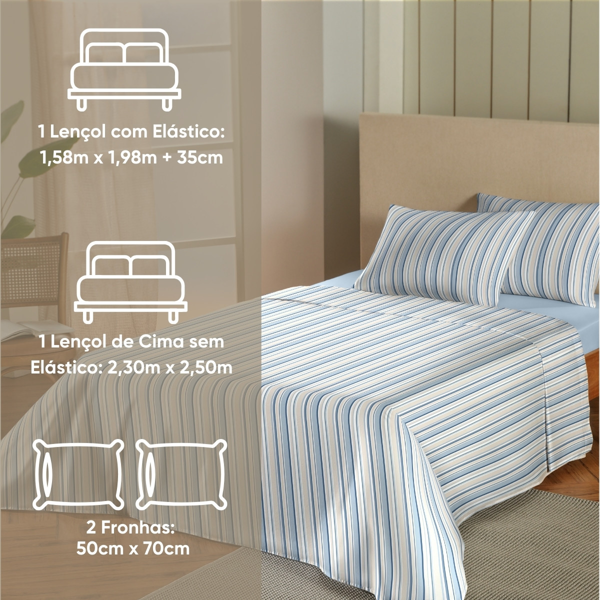 medidas jogodecama essencial stripes queen