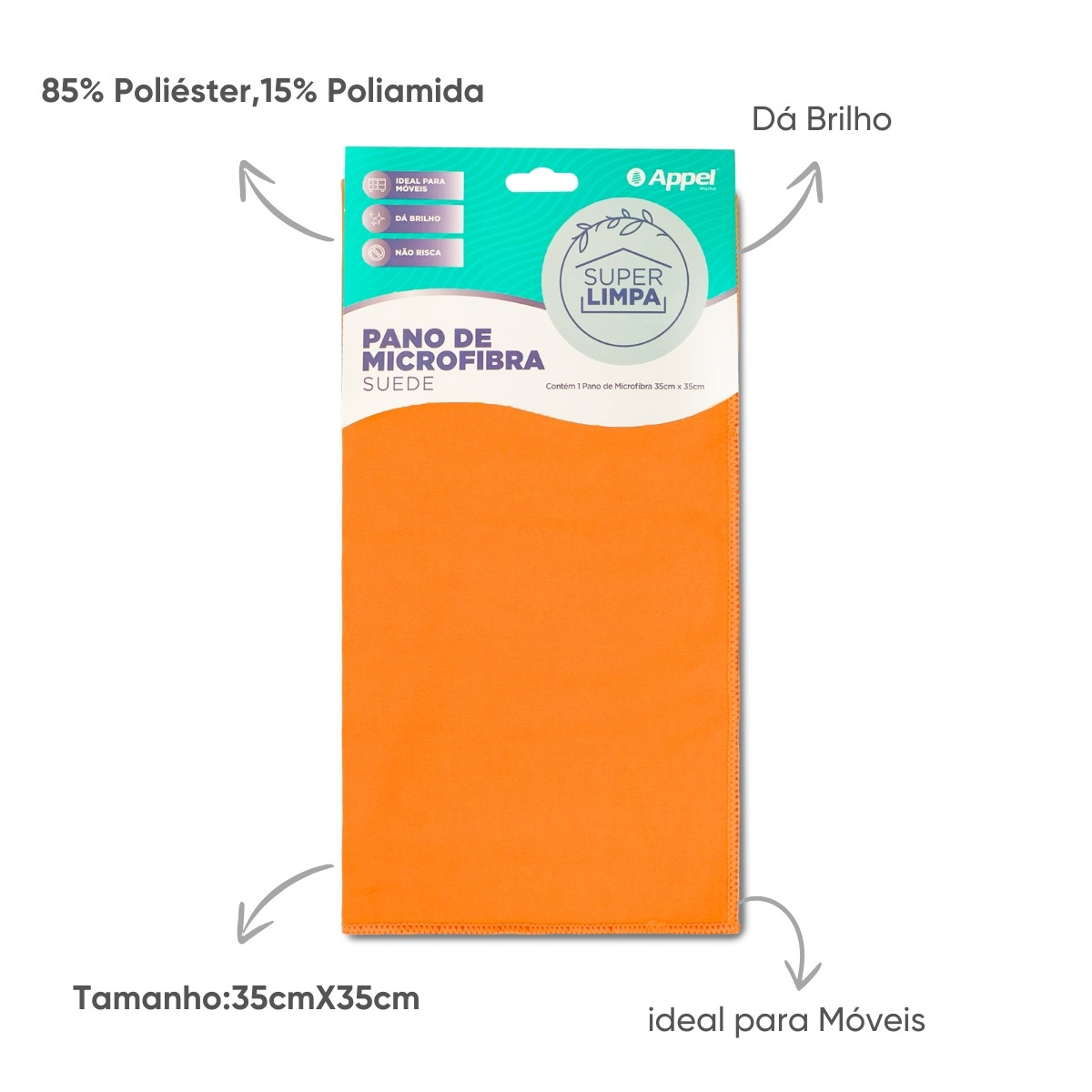 detalhes pano suede laranja