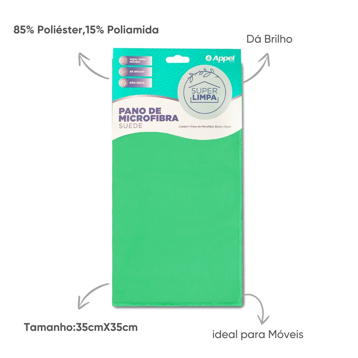 detalhes pano suede verde