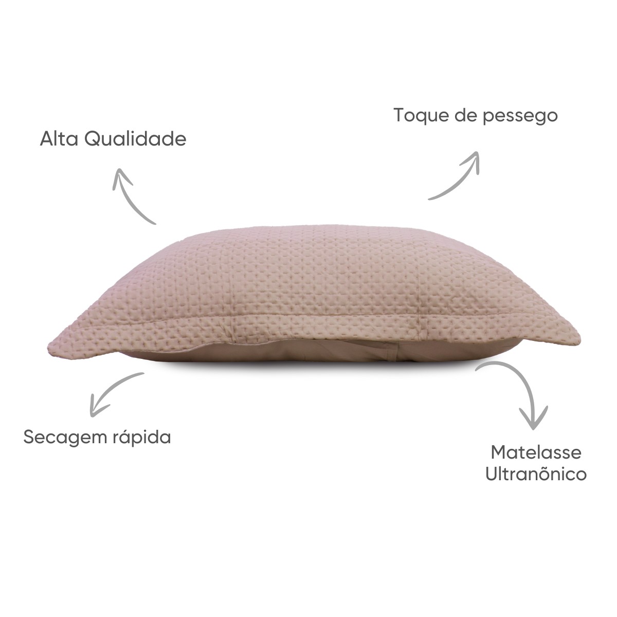 porta travesseiro bordare premium luxo cinza 2