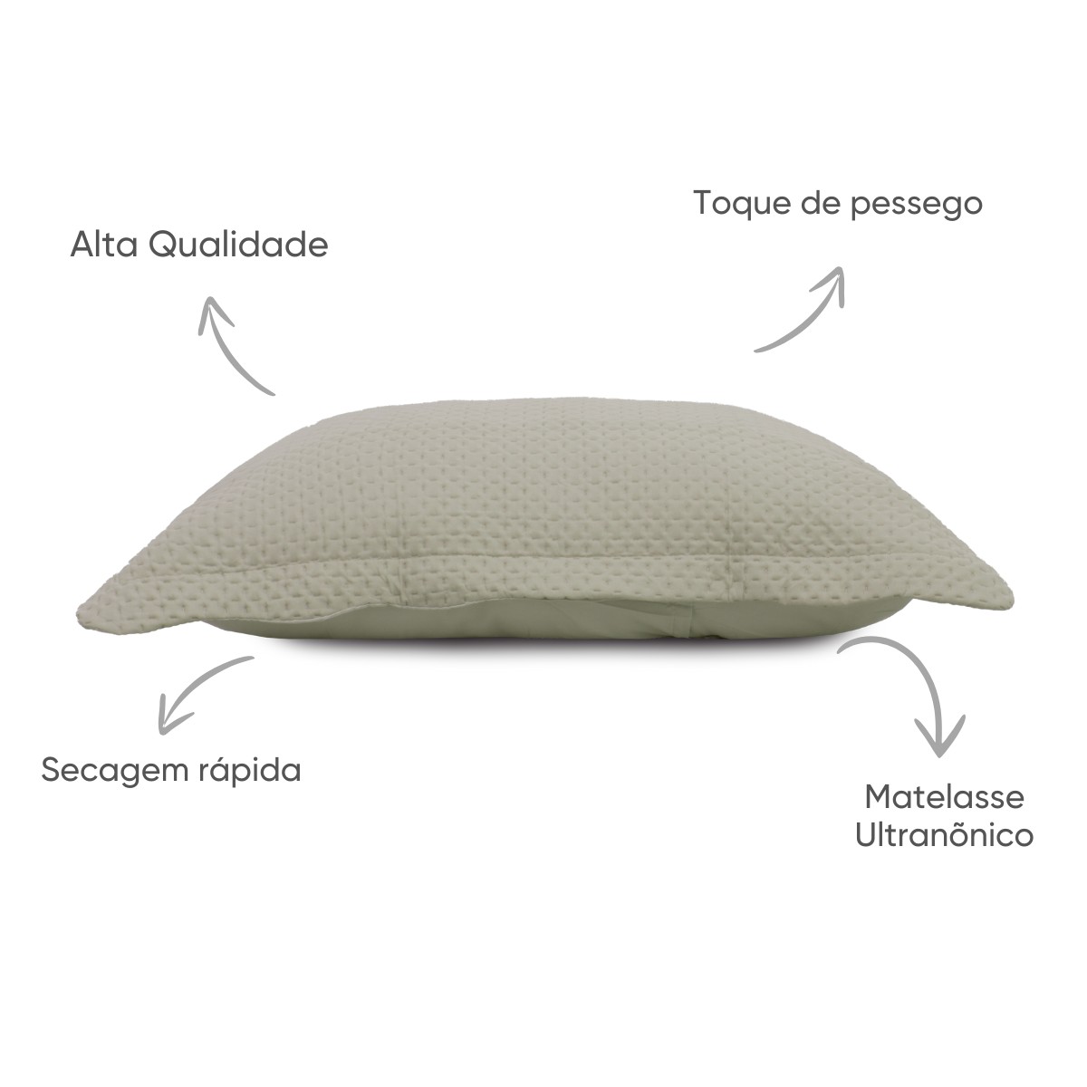 porta travesseiro bordare premium luxo cinza 4