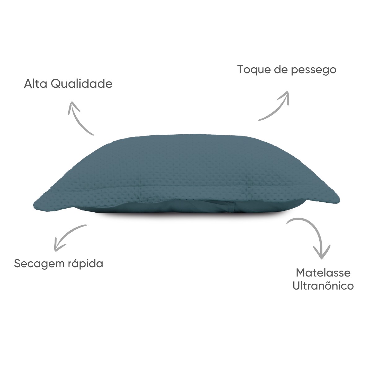 porta travesseiro bordare premium luxo cinza