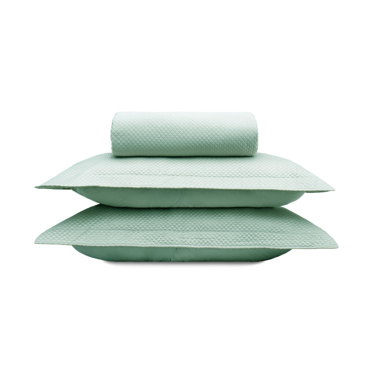 kit colcha cetinatto verde matte