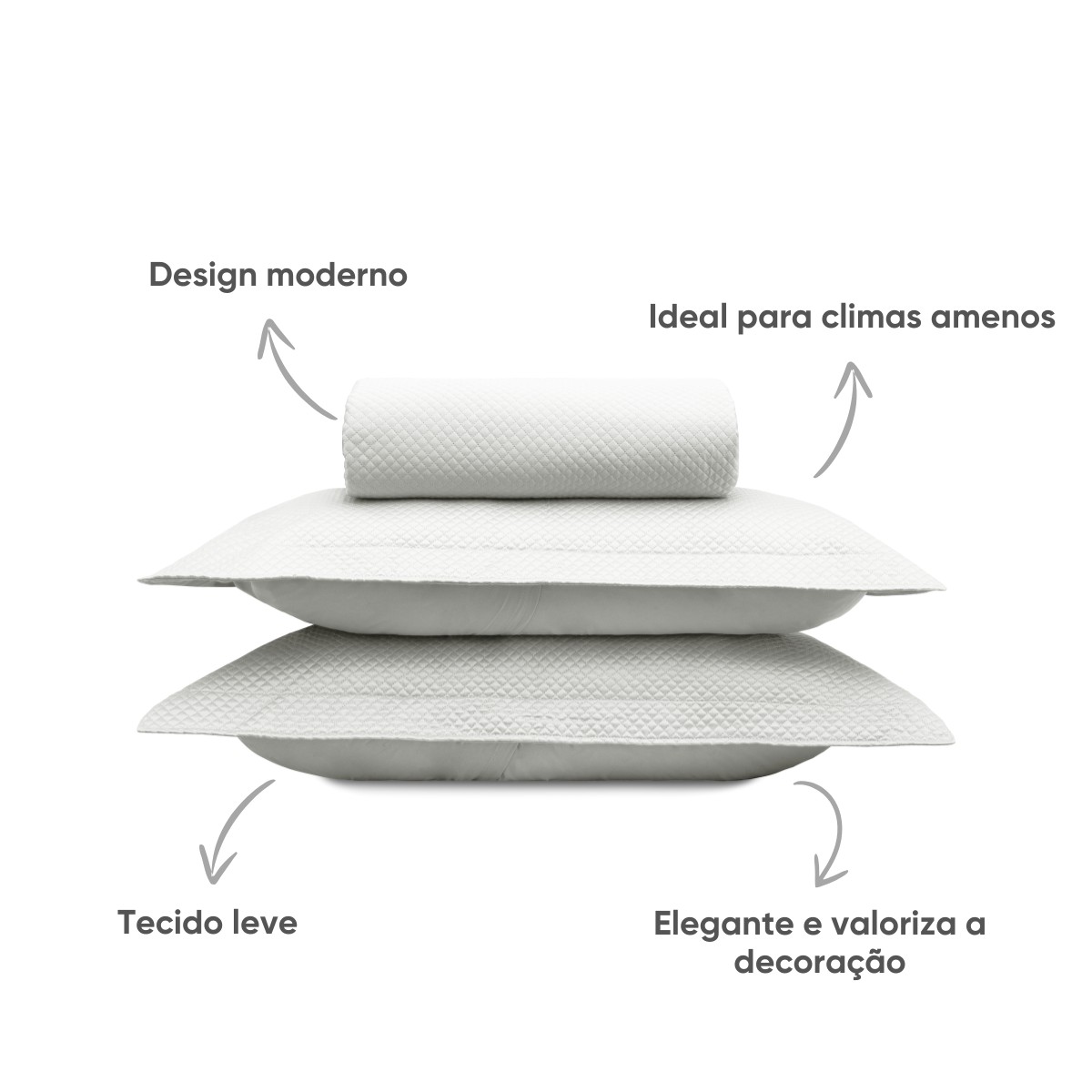 detalhes kit colcha cetinatto branco