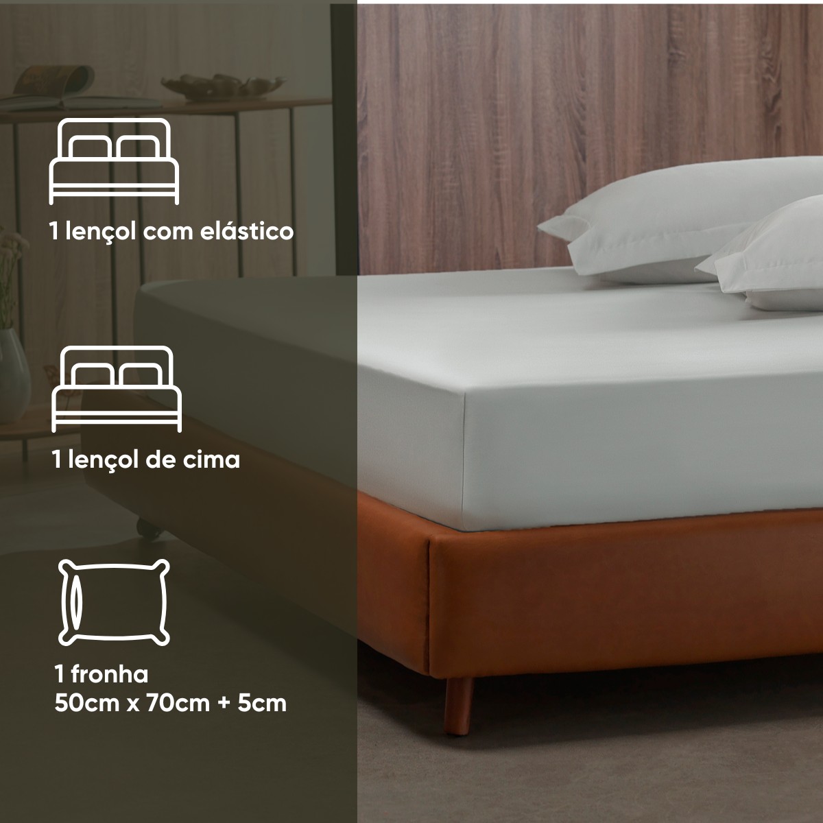 detalhes jogo de cama nobless 300 fios solteiro branco