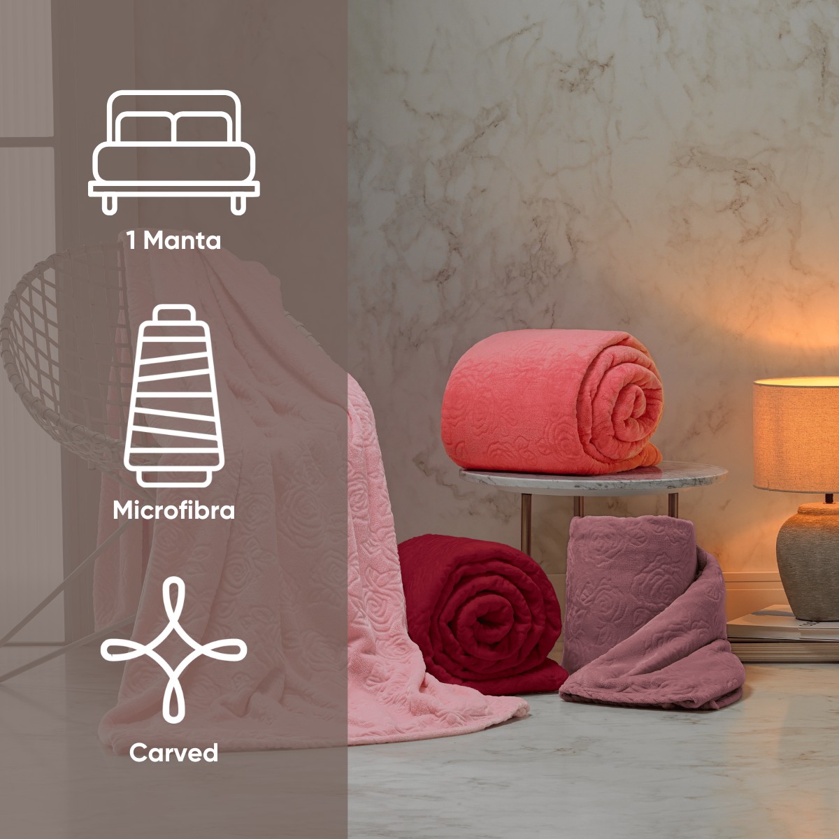 manta microfibra flannel lady jacquard appel home branco