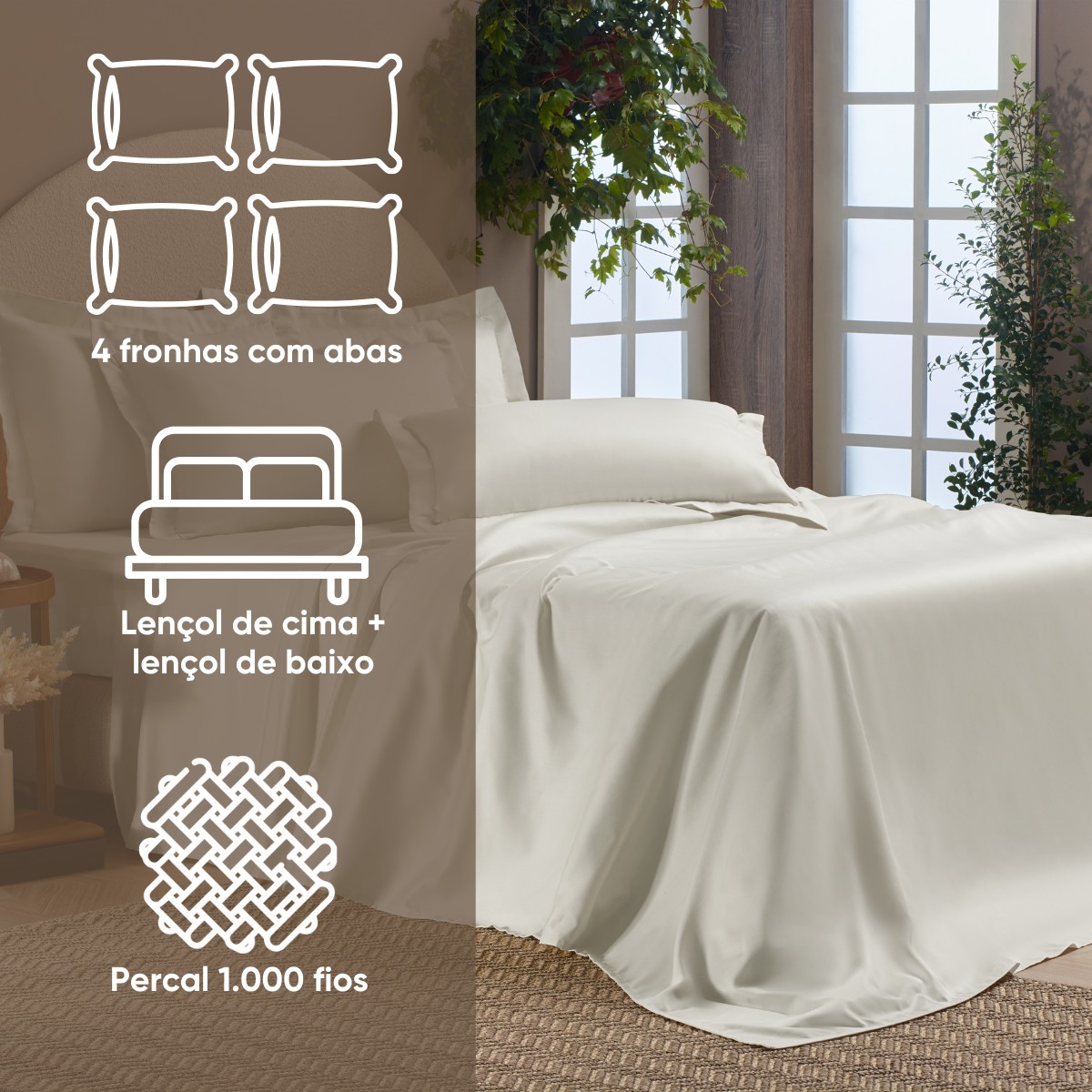 jogo de cama millenium detalhes branco