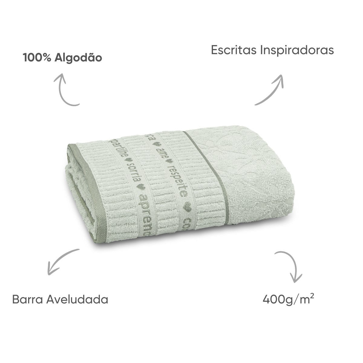 toalha eternity cinza vapor detalhes