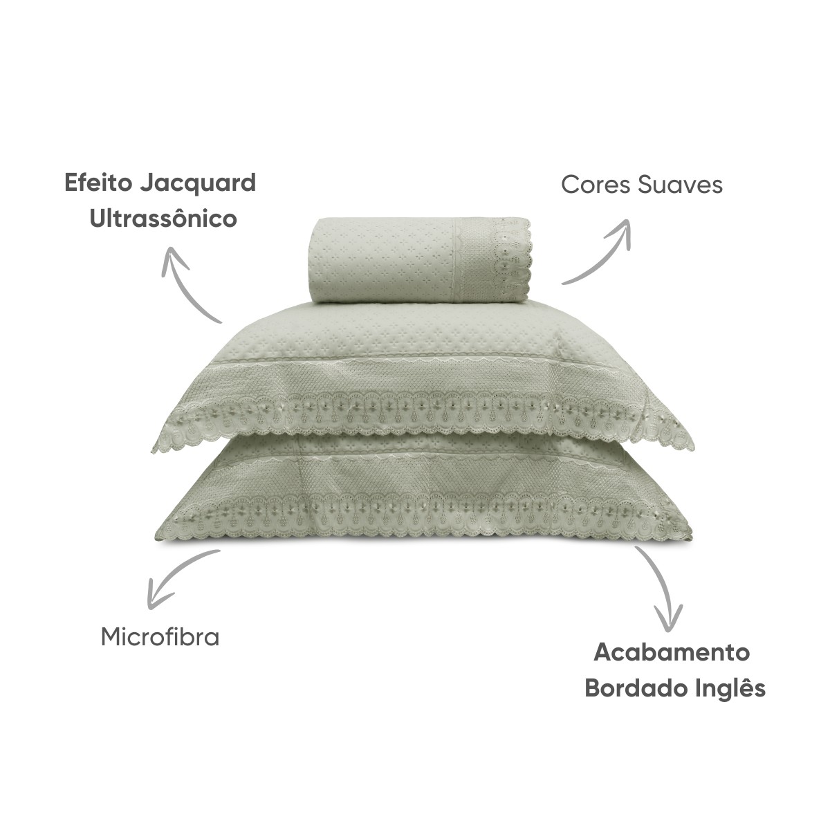 kit colcha bordare premium appel branco 2