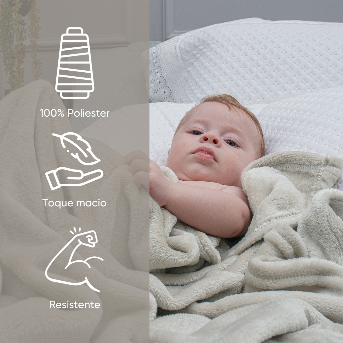 manta flannel classic baby faixa rattan