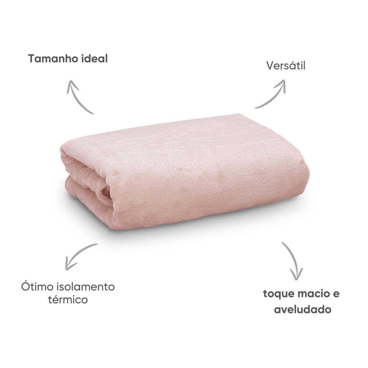 manta flannel classic baby rosa moca detalhes setas