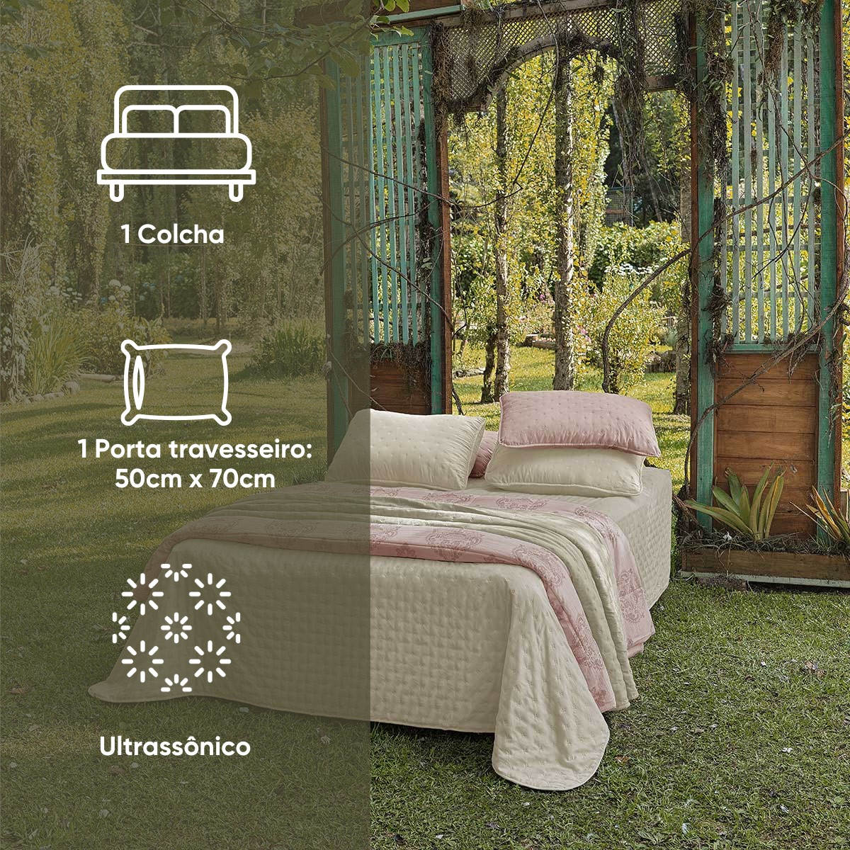 kit colcha casal verde babosa 2