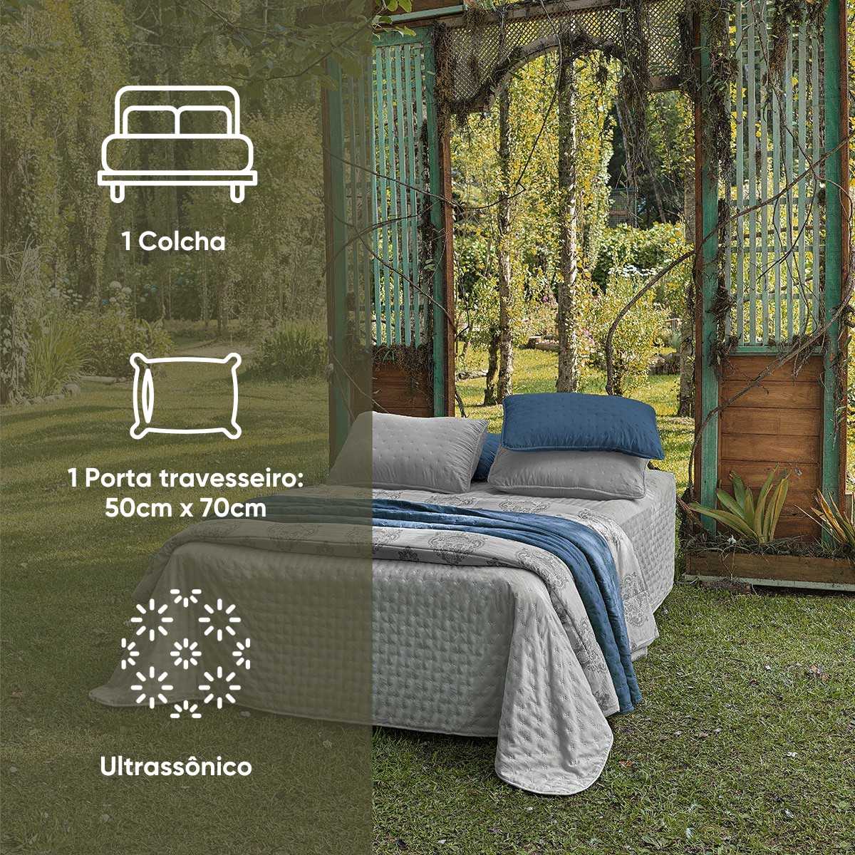 kit colcha casal verde babosa 3