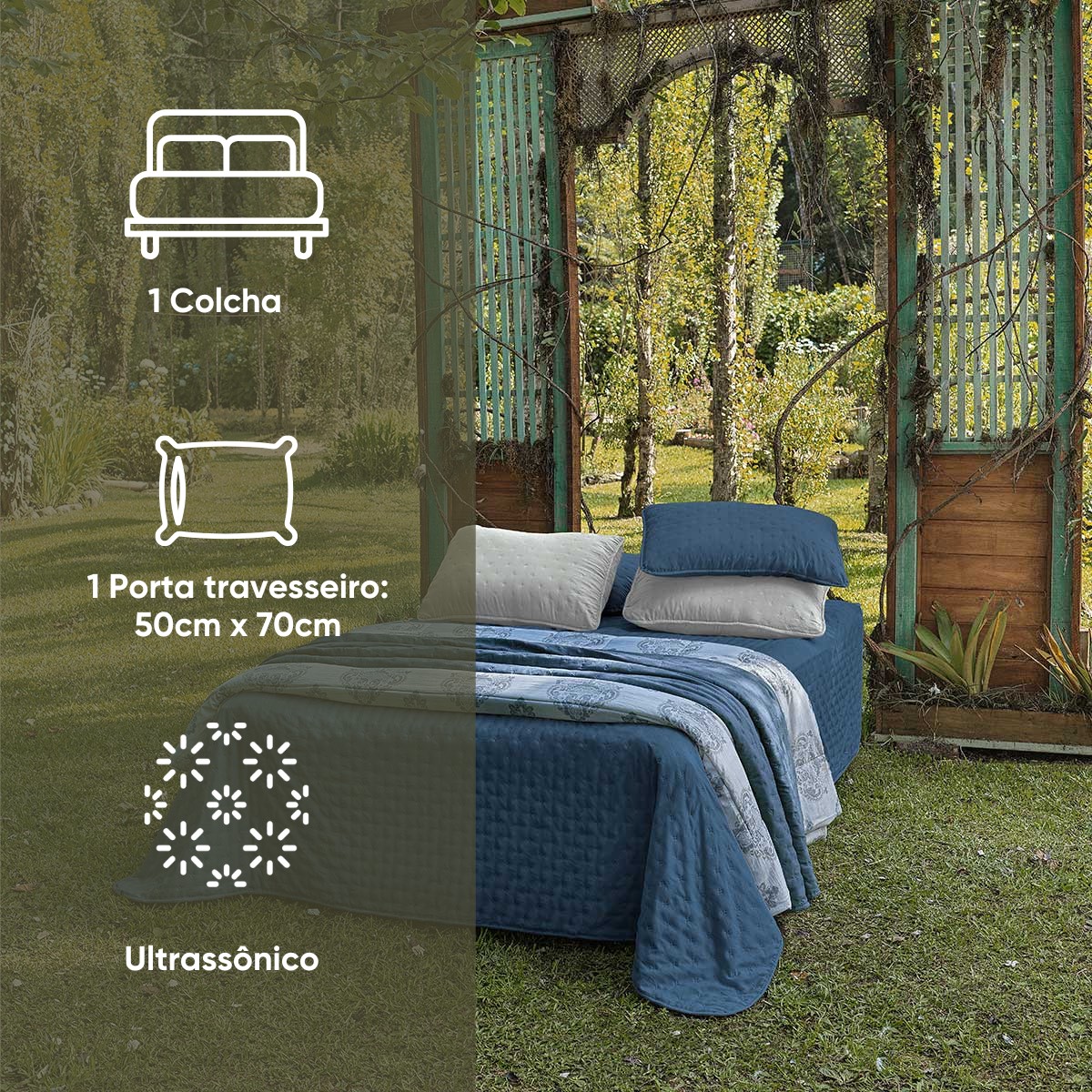 kit colcha casal verde babosa 4