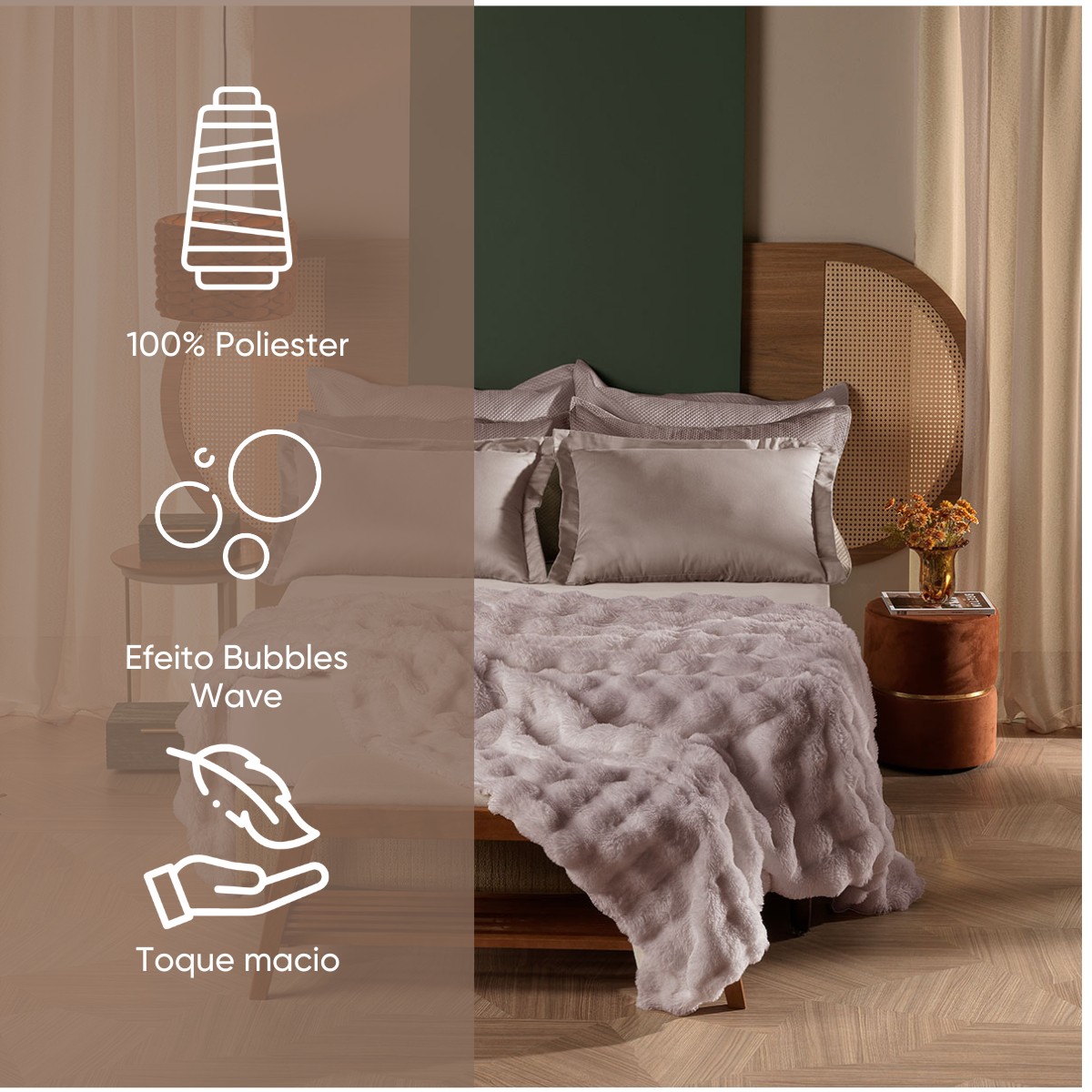 manta blanket fluffy detalhes faixa cama rosa secrets