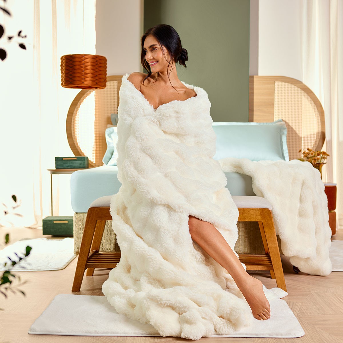 manta blanket fluffy ambiente off white