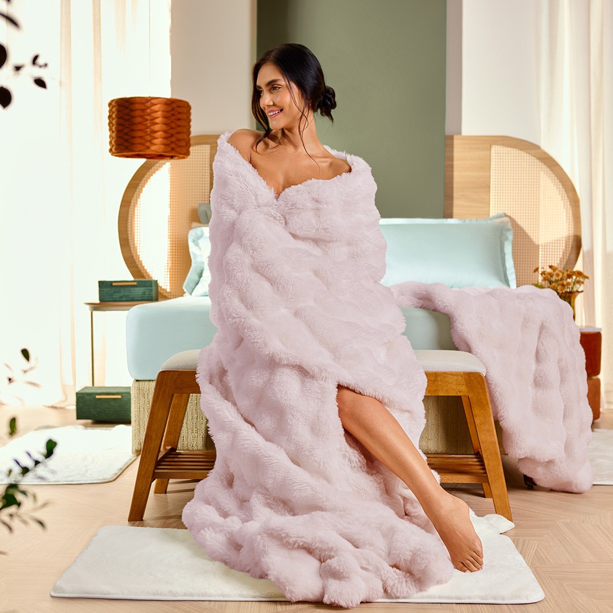 manta blanket fluffy ambiente rosa secrets
