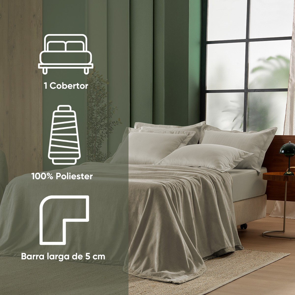 kit colcha queen verde babosa 3