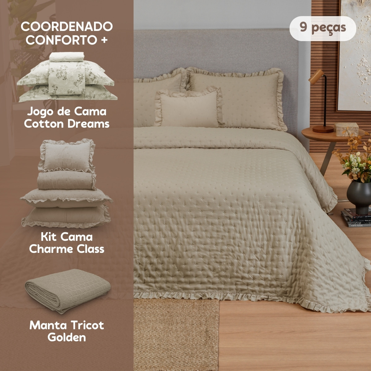 coordenado conforto plus bege