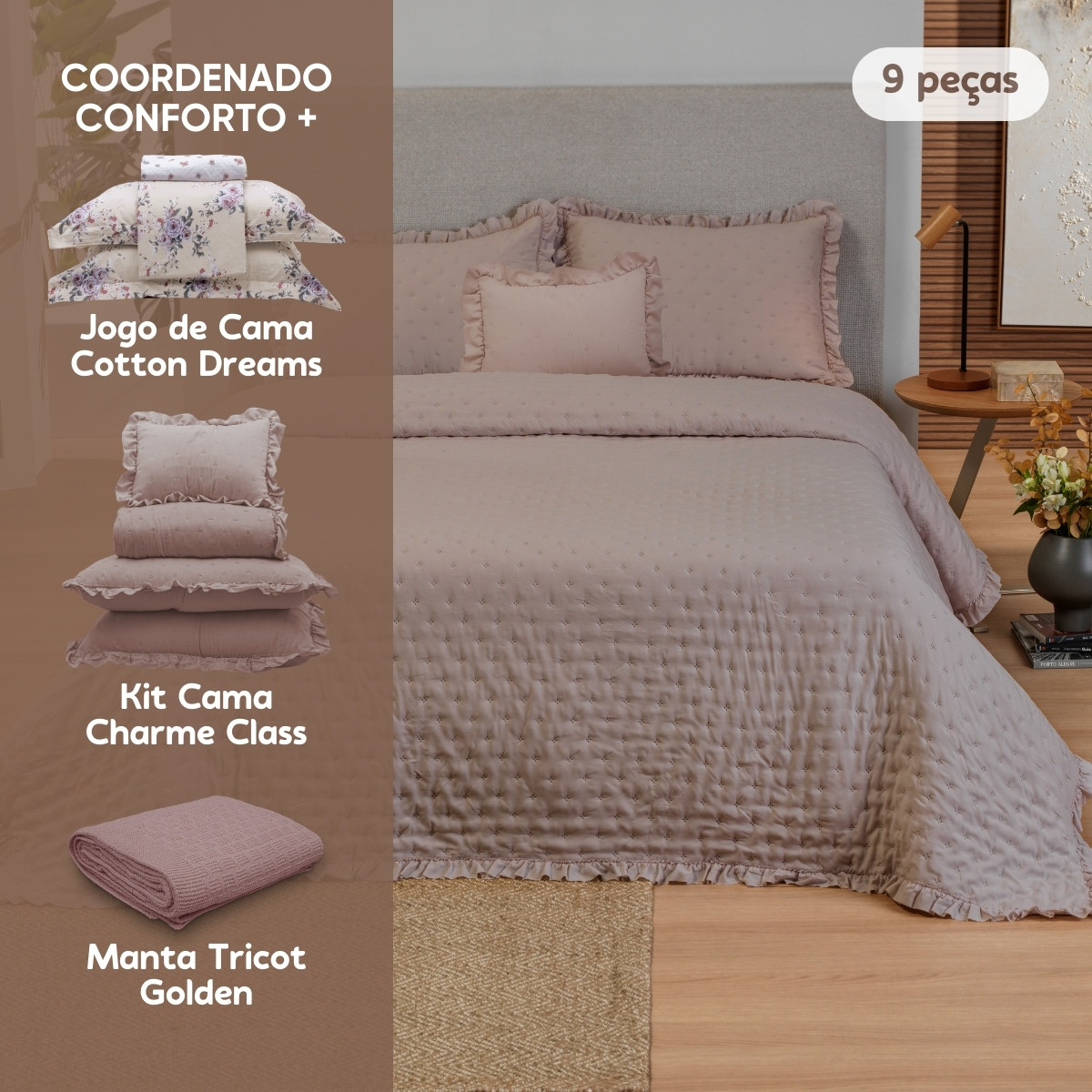 coordenado conforto plus rosa