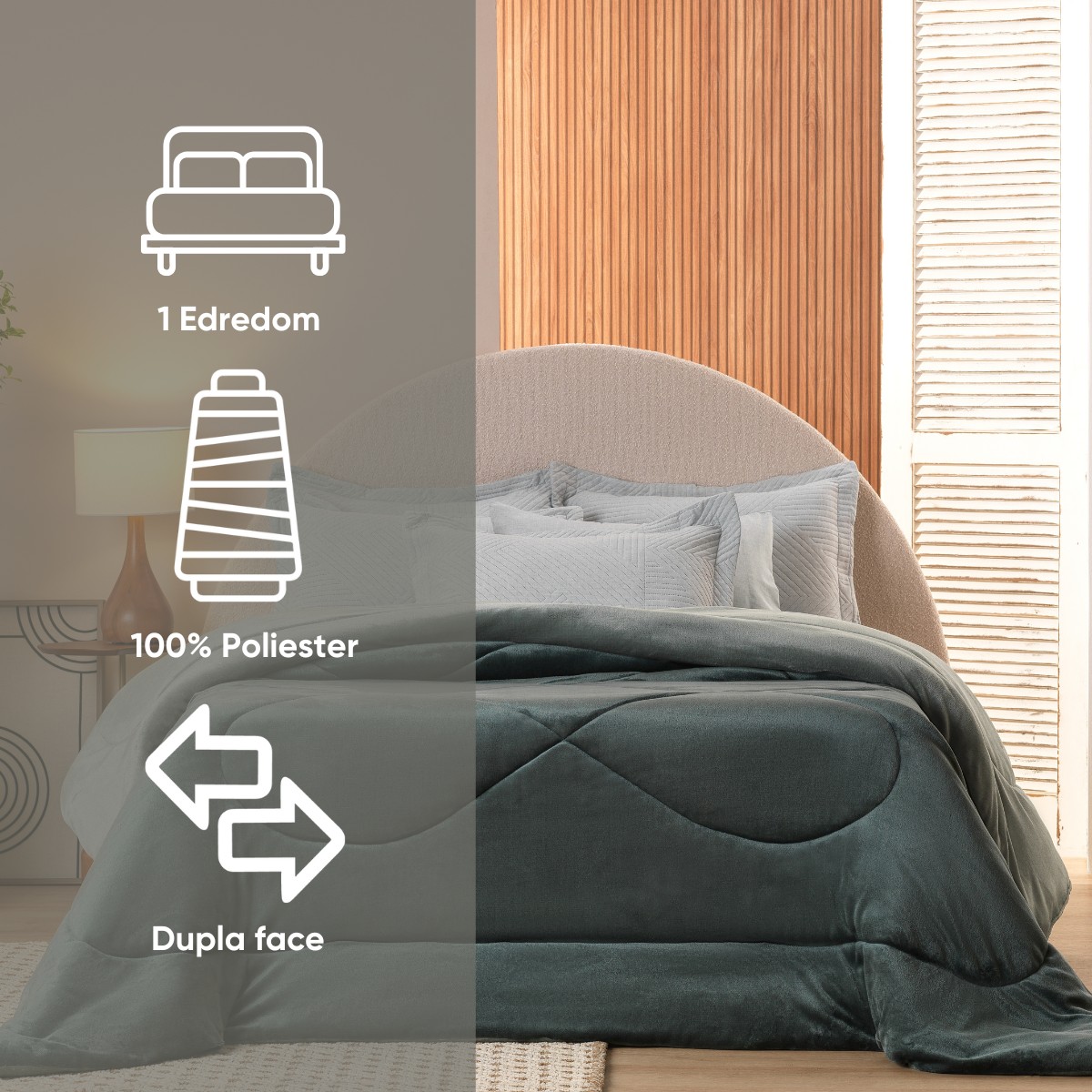 kit colcha queen verde babosa 3