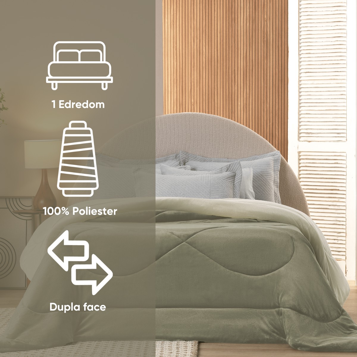 kit colcha queen verde babosa 4