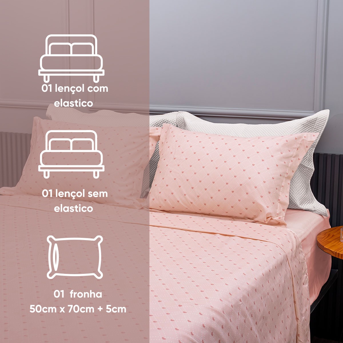 jogo de cama estampa delicada charme appel home stone 3