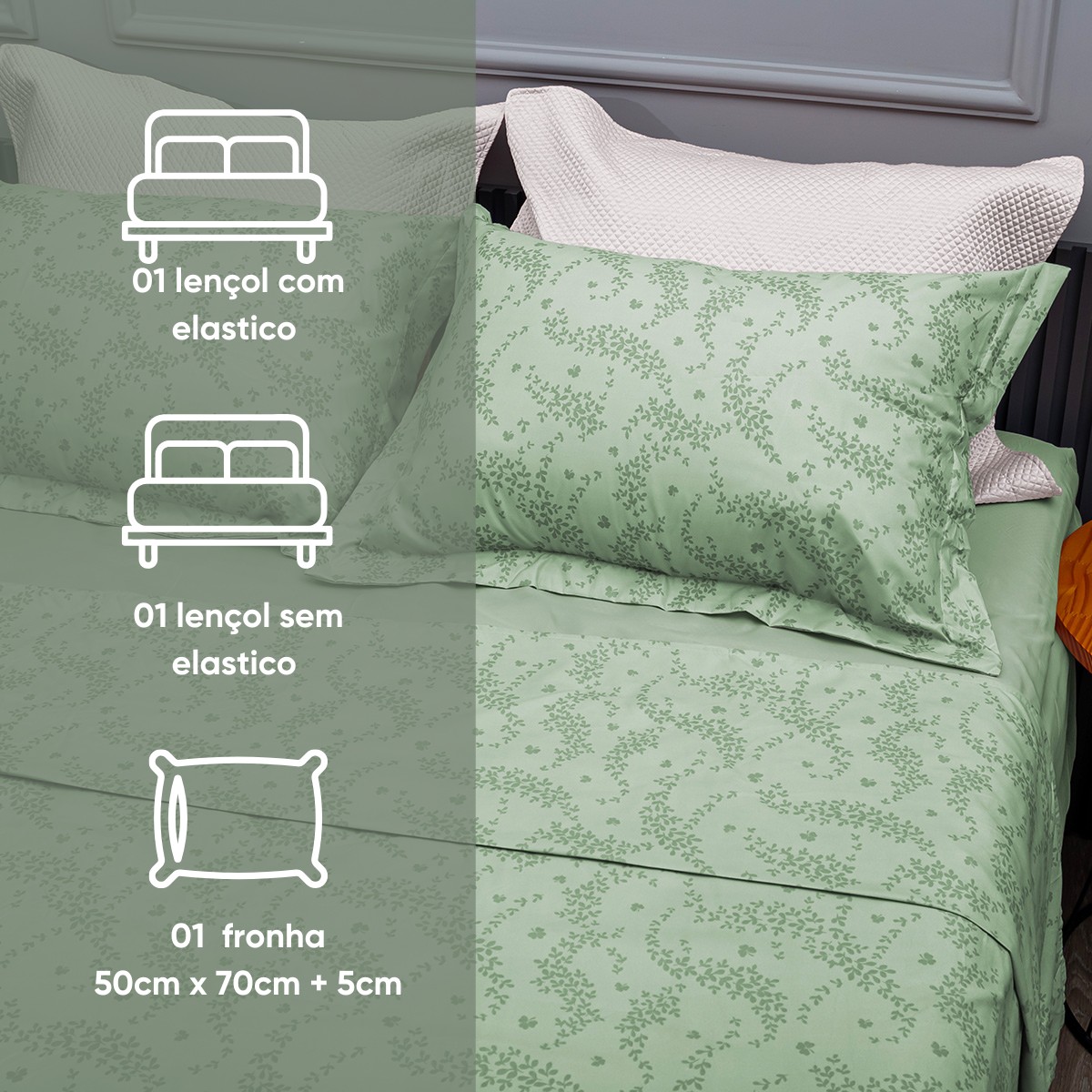 jogo de cama estampa delicada charme appel home stone 4