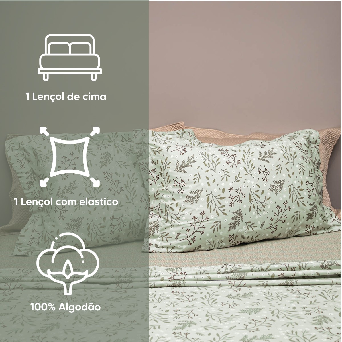 kit colcha queen verde babosa 5