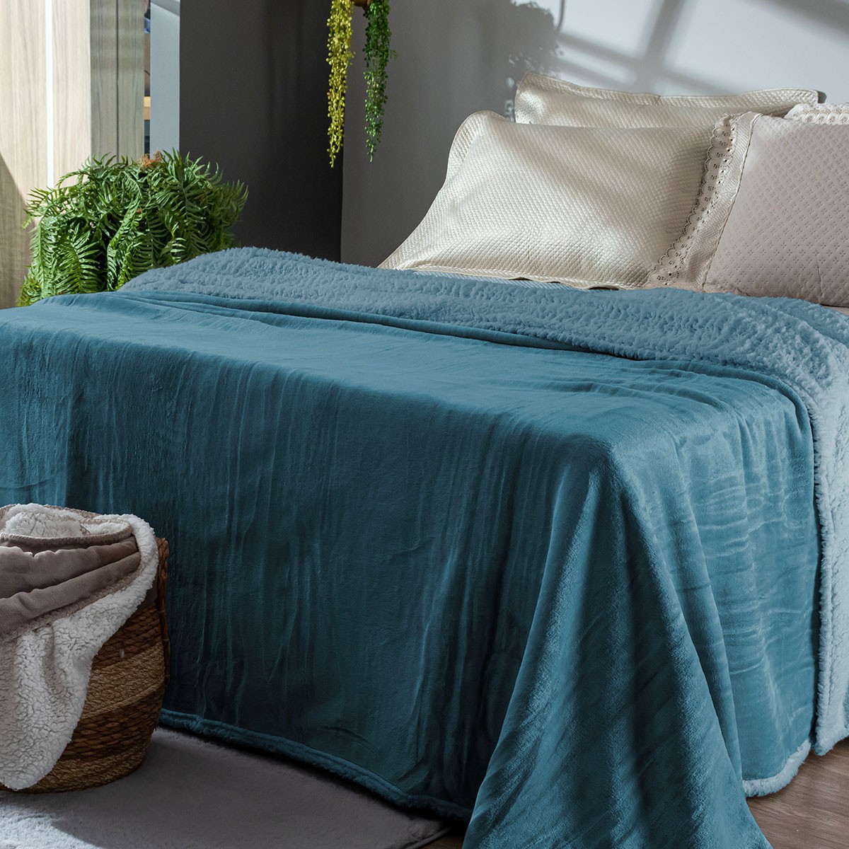 manta flannel classic colors verde trevo