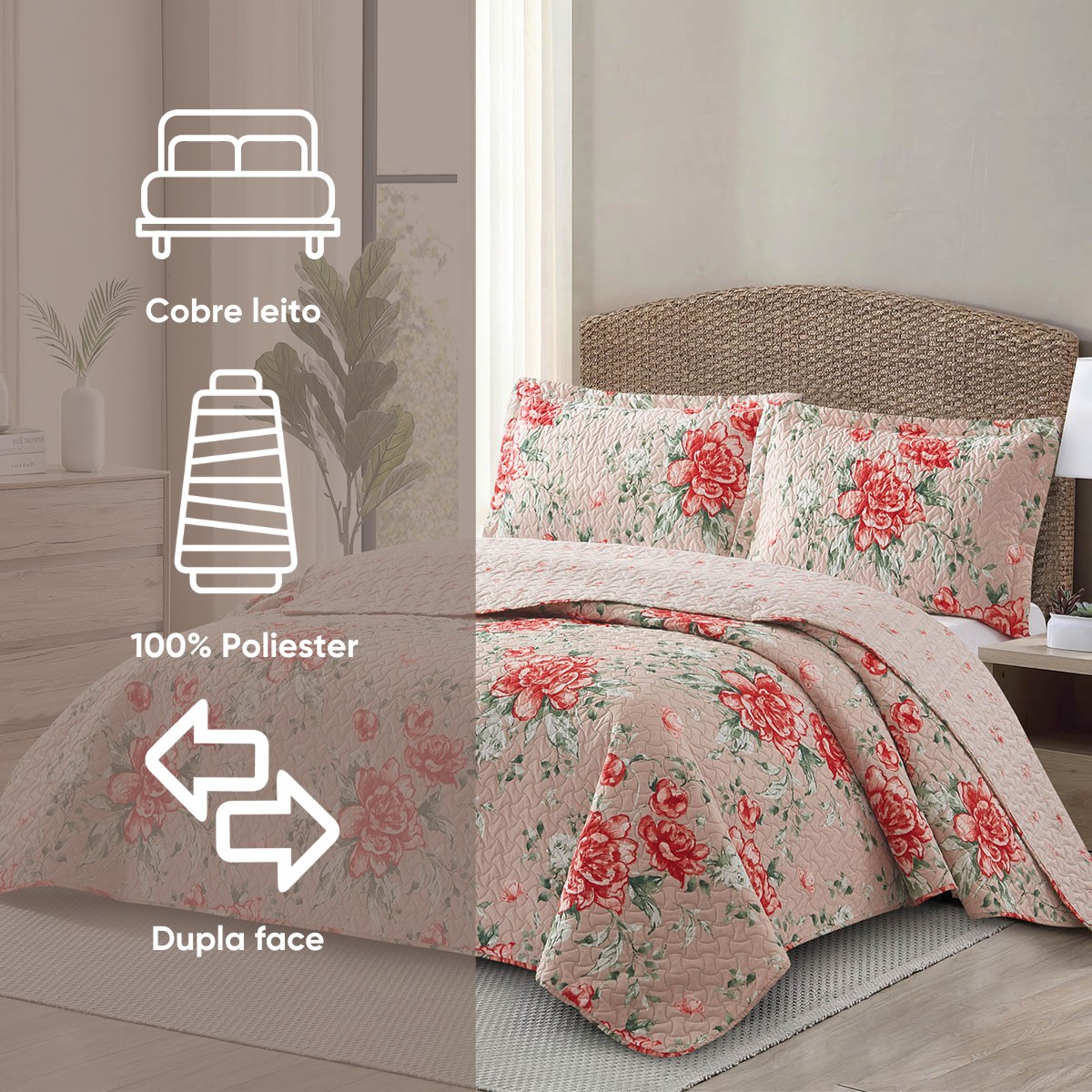 kit colcha queen verde babosa