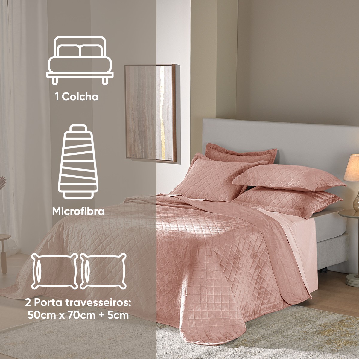 kit colcha queen verde babosa 2