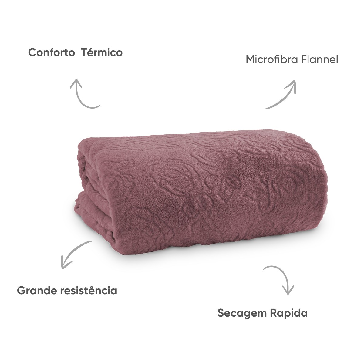 manta flannel lady jacquard appel home malva doce