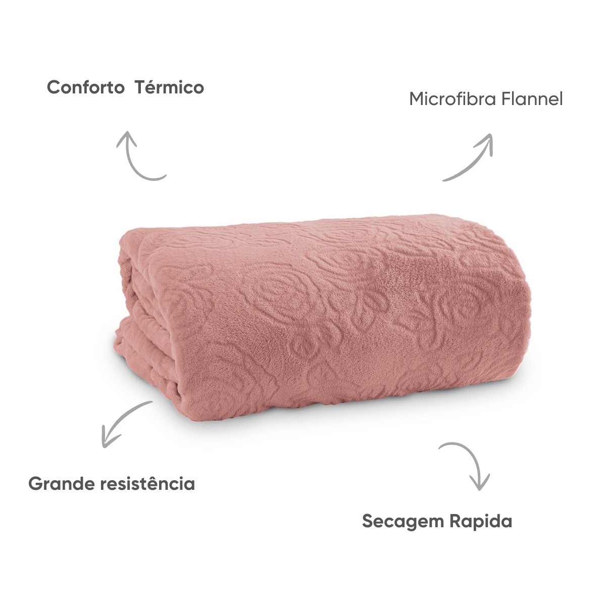 manta flannel lady jacquard appel home rosa flan