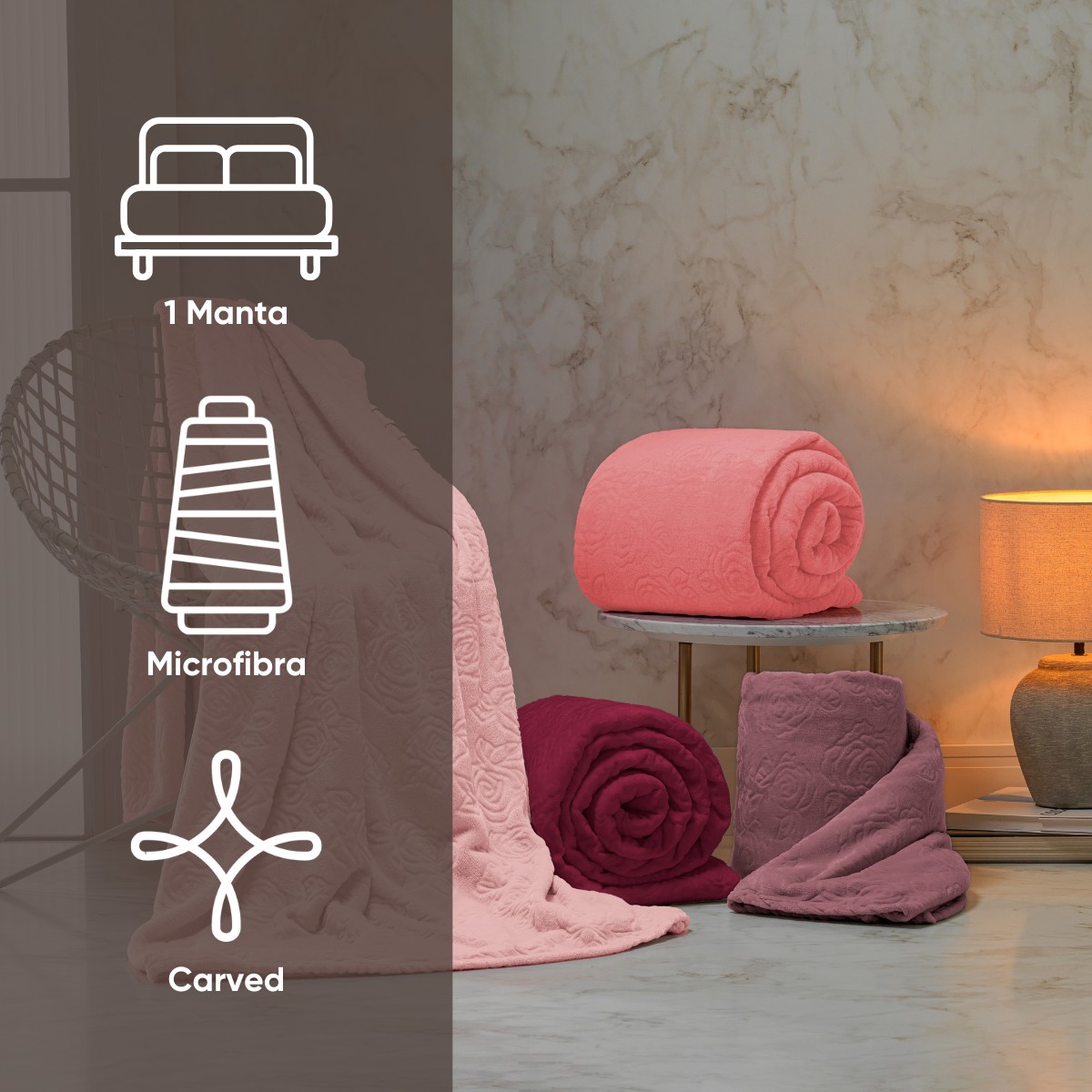 manta microfibra flannel lady jacquard appel home branco