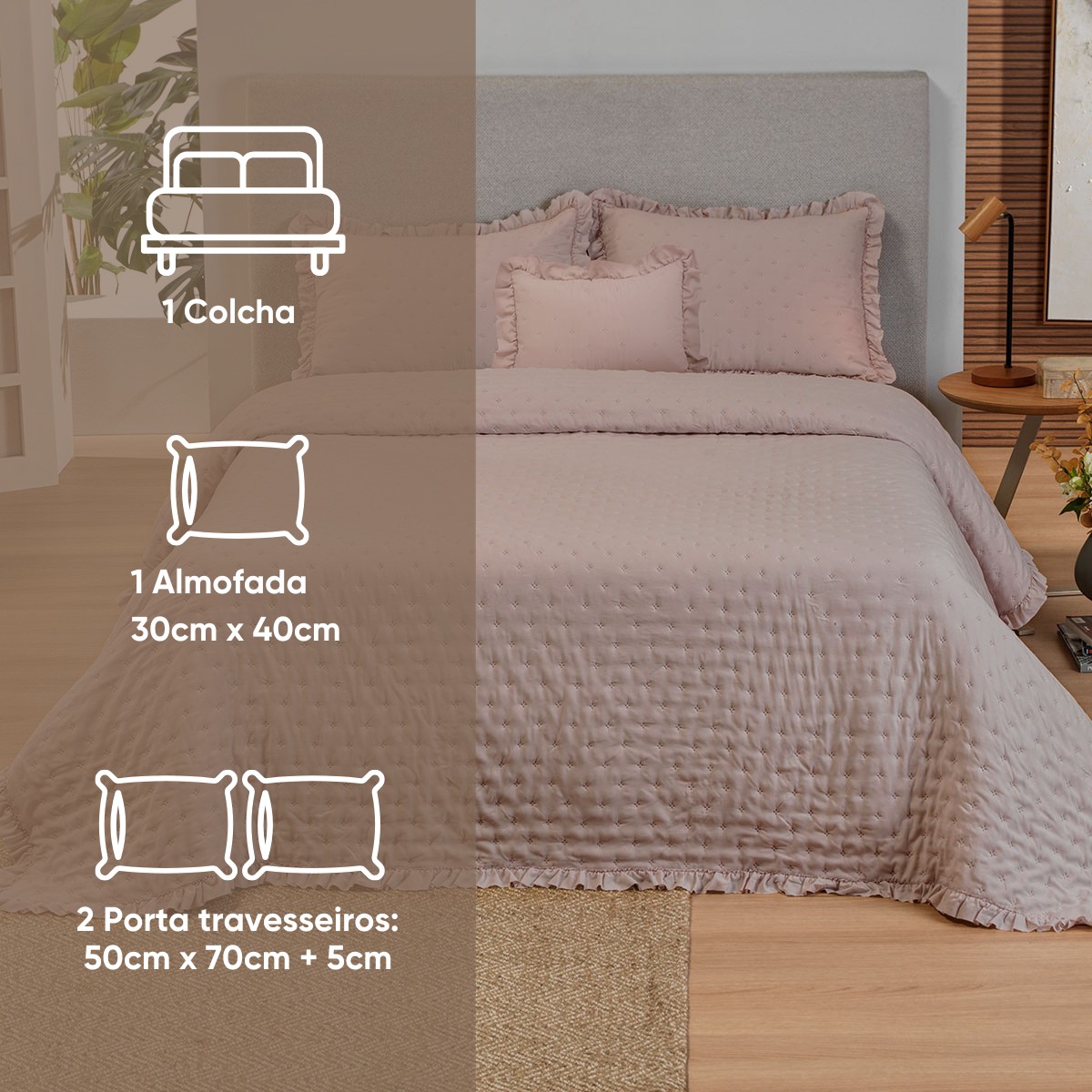 kit colcha queen verde babosa