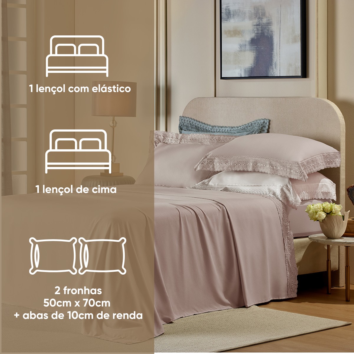 jogo de cama bordare appel amendoa 2 4