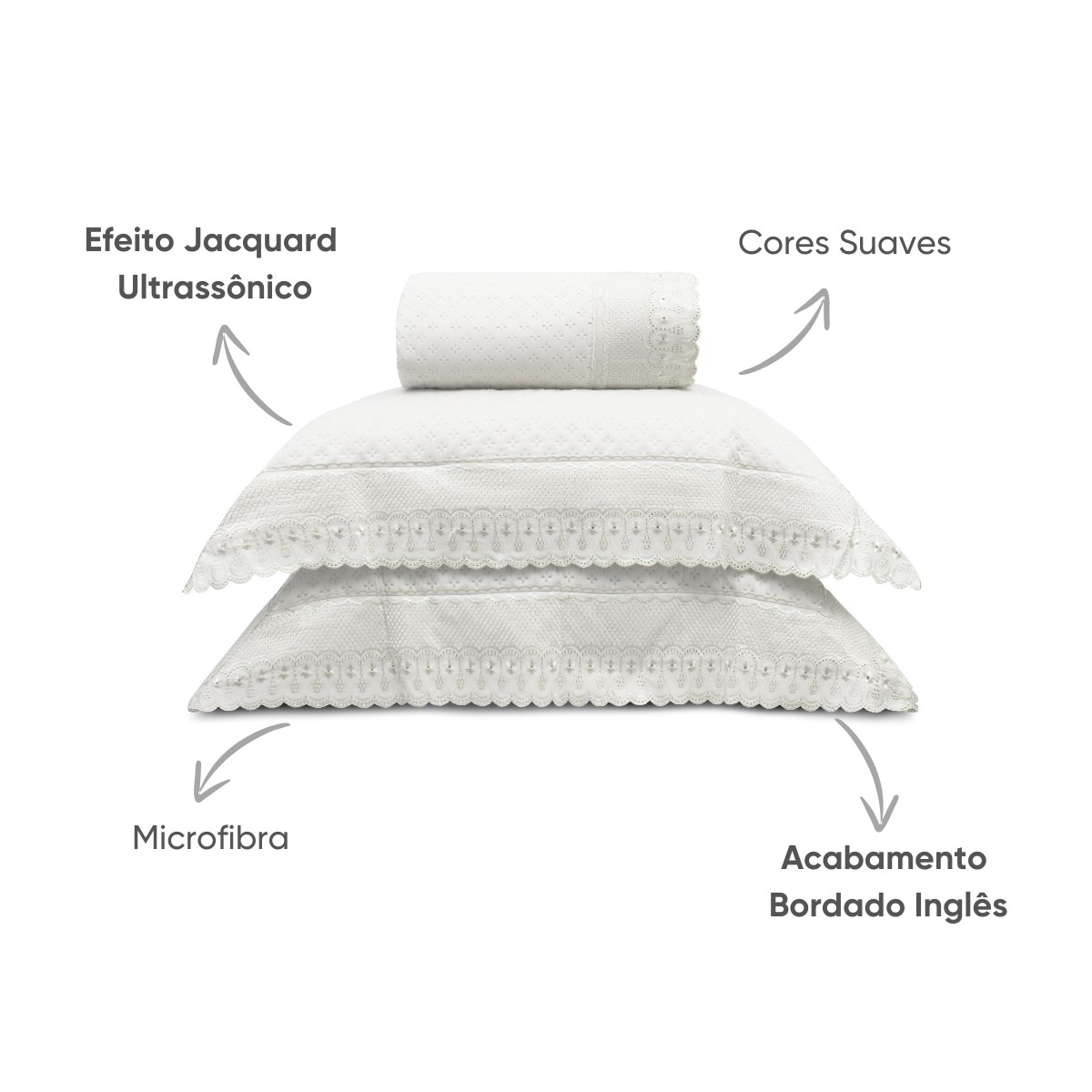 kit colcha bordare premium appel branco 2