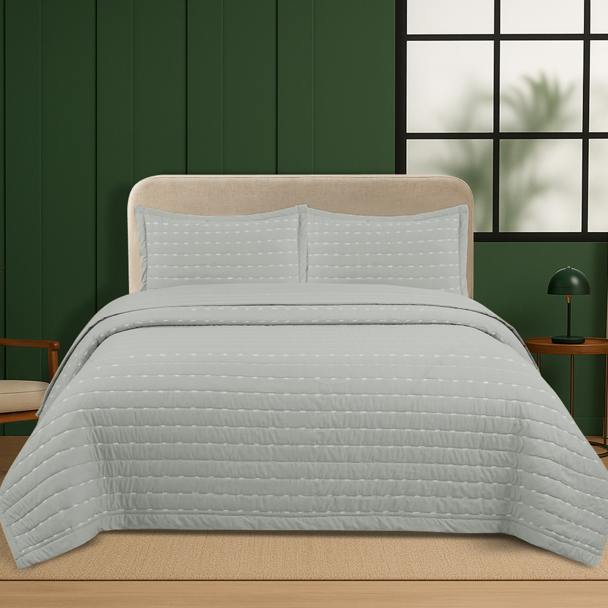 kit colcha bordada golden ambiente prata