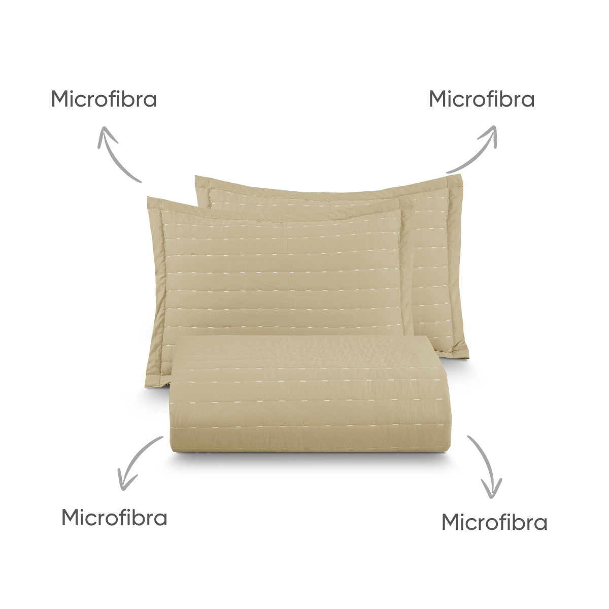 05 kit colcha de cama casal bordada toque de algodao golden