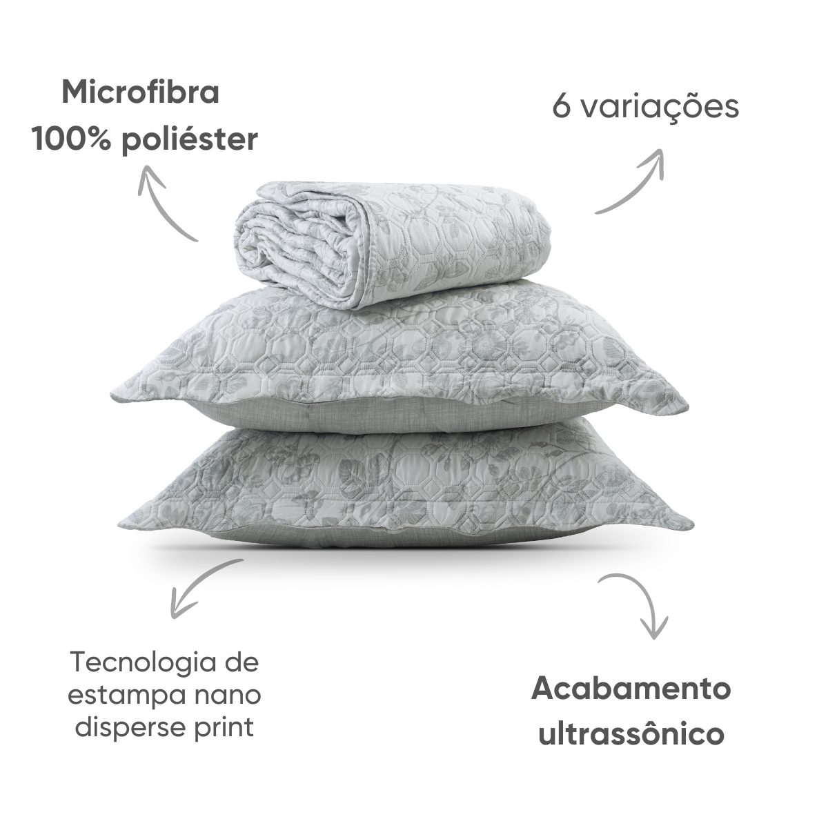 19 kit cobre leito cama solteiro estampado matelasse combinatto