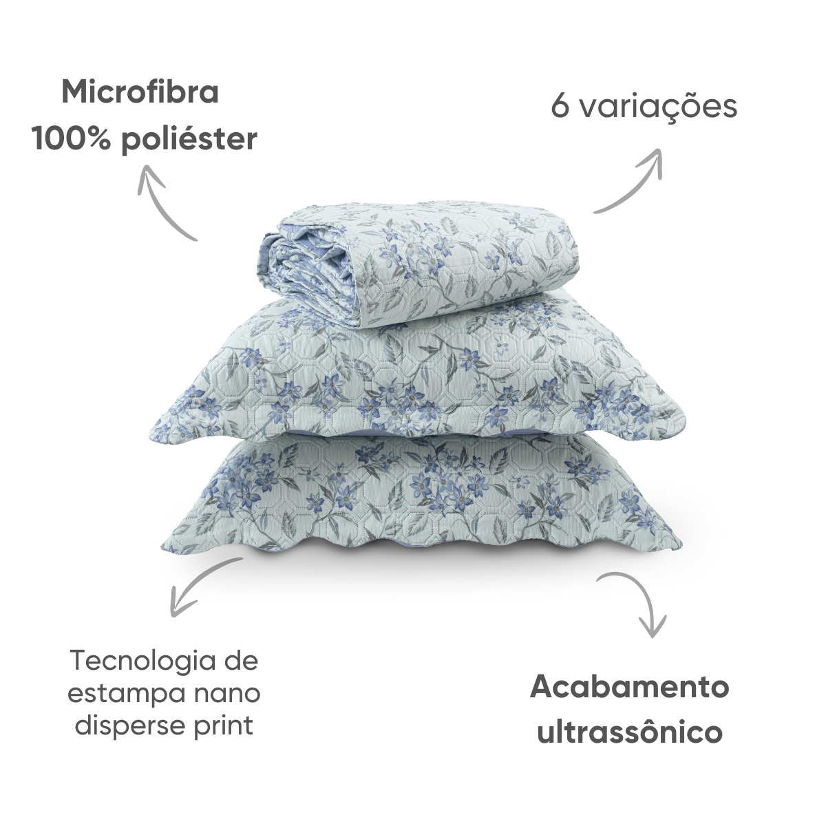 21 kit cobre leito cama solteiro estampado matelasse combinatto