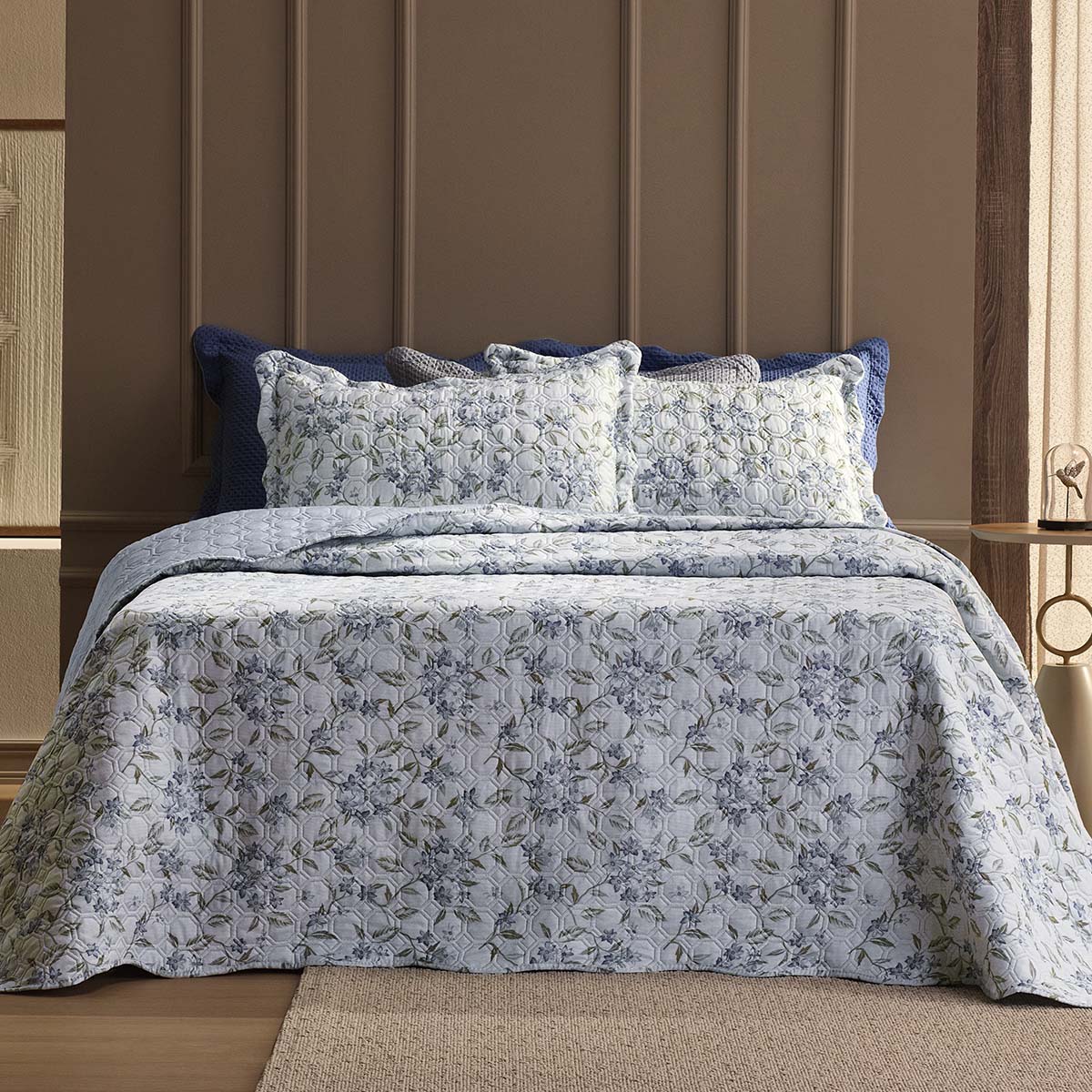 35 kit cobre leito cama solteiro estampado matelasse combinatto