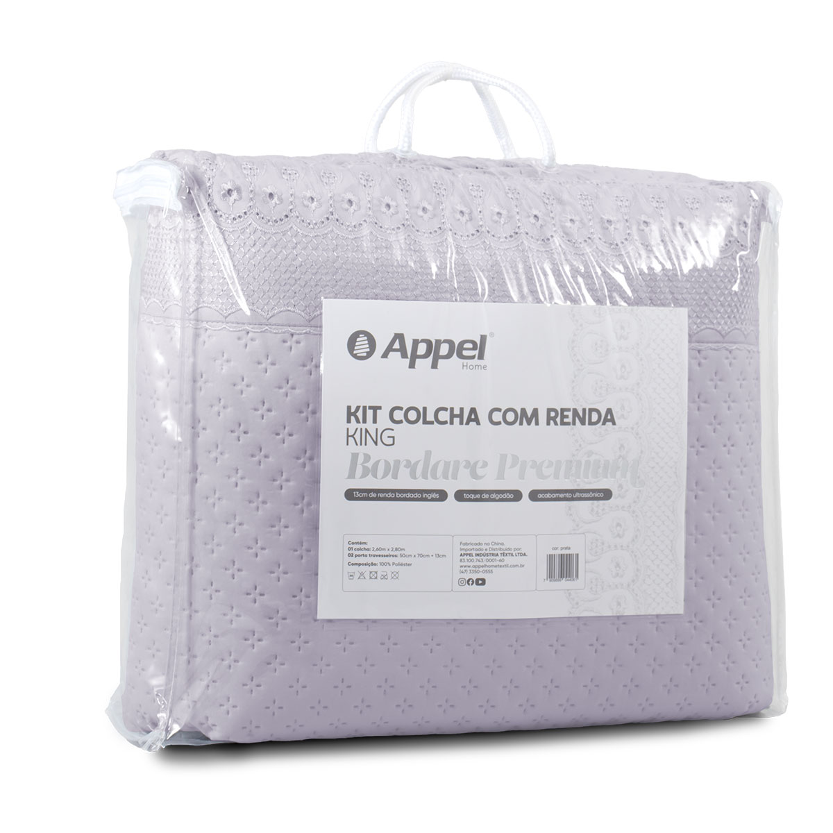 kit colcha bordare embalagem lavanda
